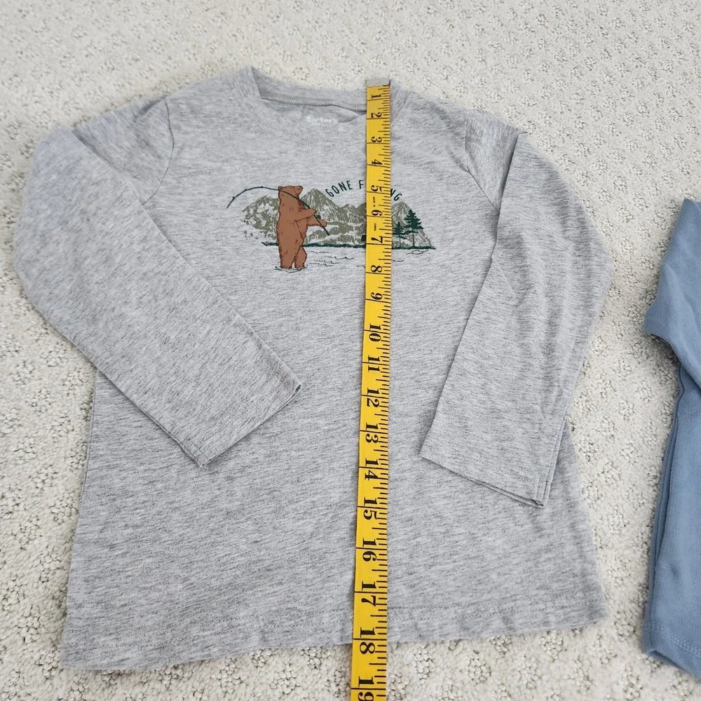 Carters OshKosh Boys 5T Gone Fishing Bear Tee and Blue Hoodie 2pc Set NWT